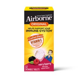 Airborne Immune Support Supplement Chewable Tablets - Berry - 32ct