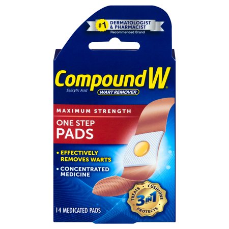 COMPOUND W ONE STEP PAD 14CT