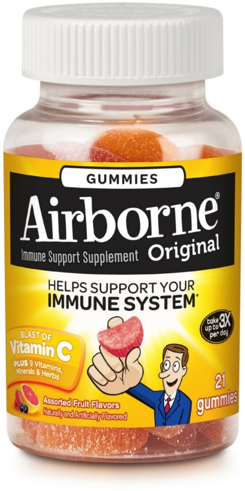 AIRBORNE GUMMIES ASSTD FRUIT 21CT